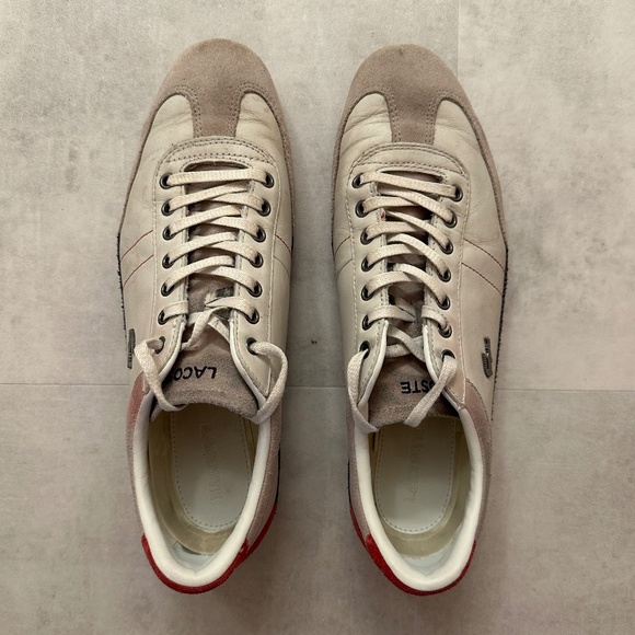 Men's Lacoste off white/blue/red style: Misano 15 LCR sneaker USA size 10 - Picture 3 of 7